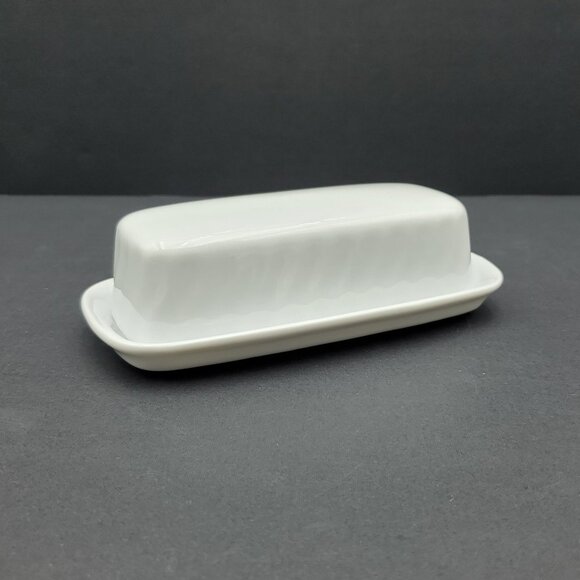 Corning White Swirl Enhancements Covered Butter Dish 1/4 Lb Butter Dish & Lid - Picture 1 of 9